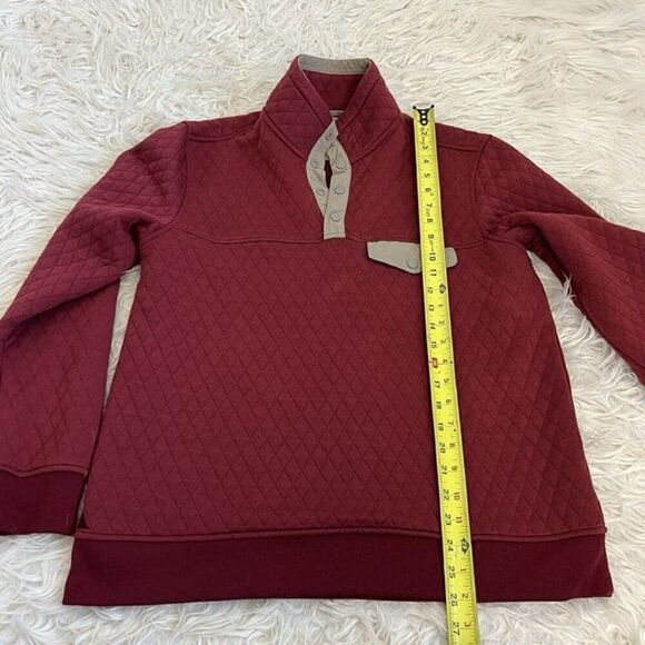 Untuckit Red Sweater Men's Medium Snap Pullover Carufe Quilted Casual Fleece - Picture 4 of 8